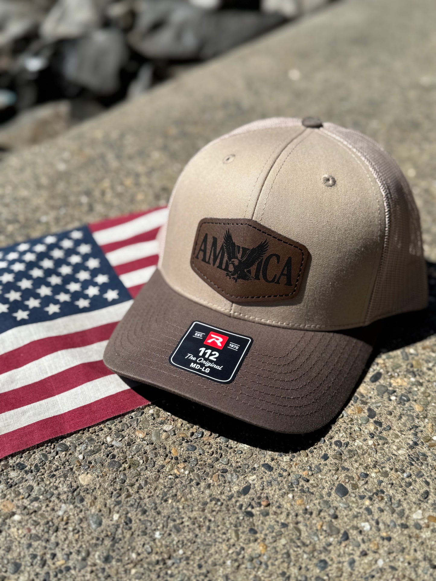 Tan/Brown America Snapback