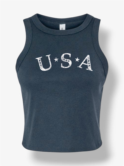 Women’s Cropped Tight Fit Ribbed Tank