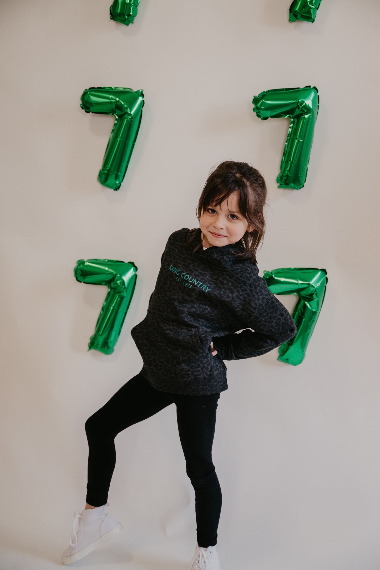 Kids Black Leopard Hoodie