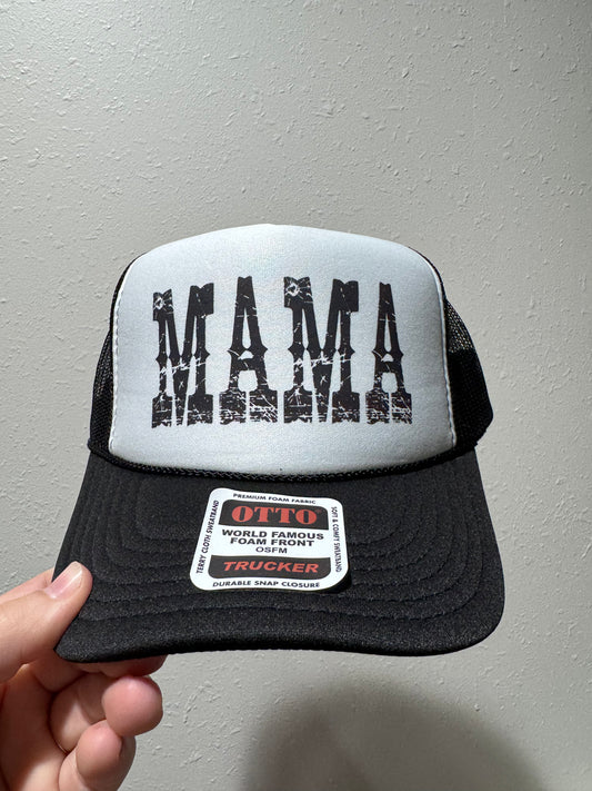 White/Black Mama Foam Trucker Hat