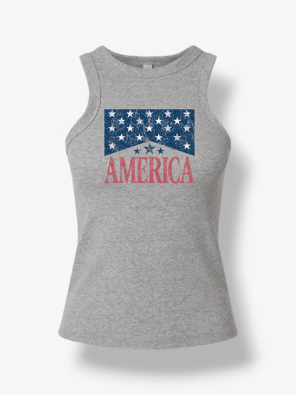 Women’s High Neck Tight Fit Ribbed Tank