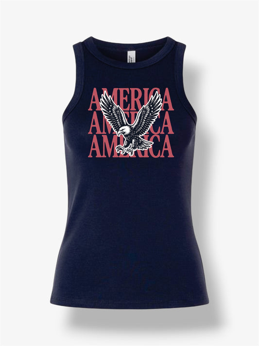 Women’s High Neck Tight Fit Ribbed Tank